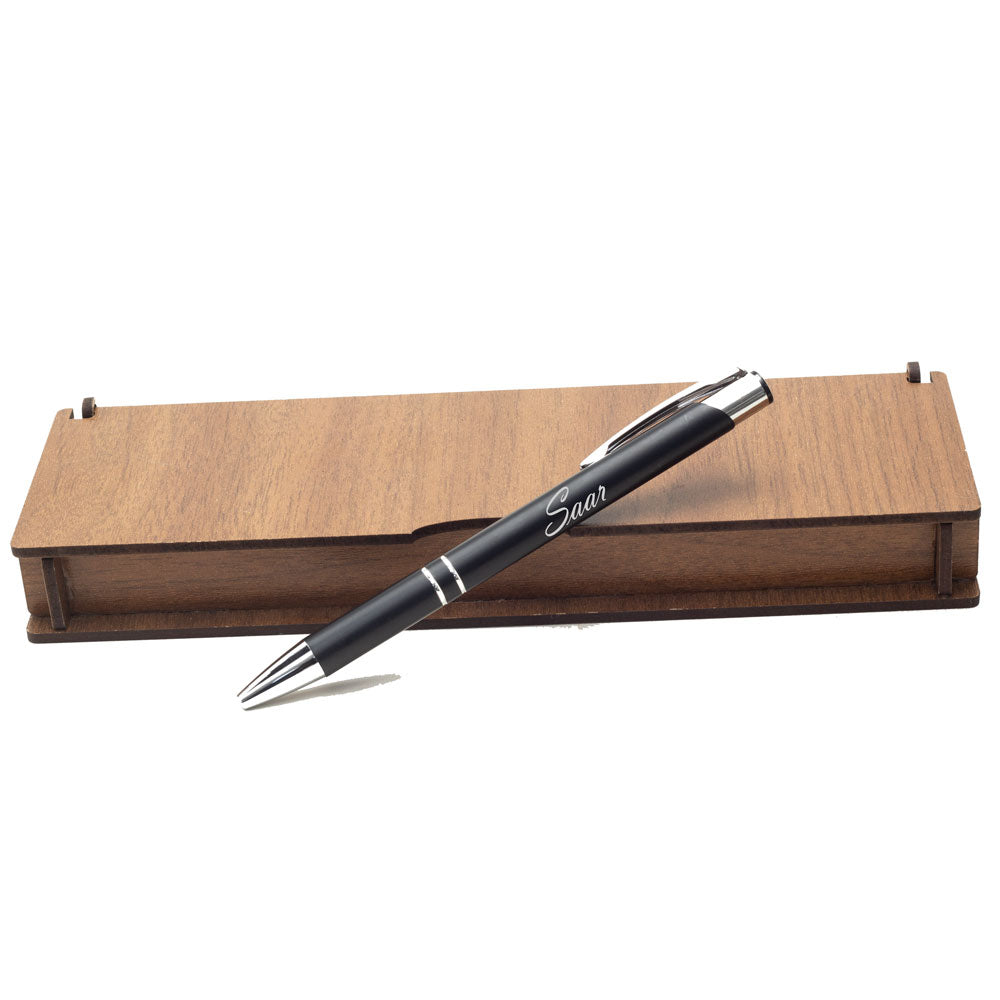 Gepersonaliseerde Pen Set - Schrijfset Met Gegraveerde Houten Doos BLP014