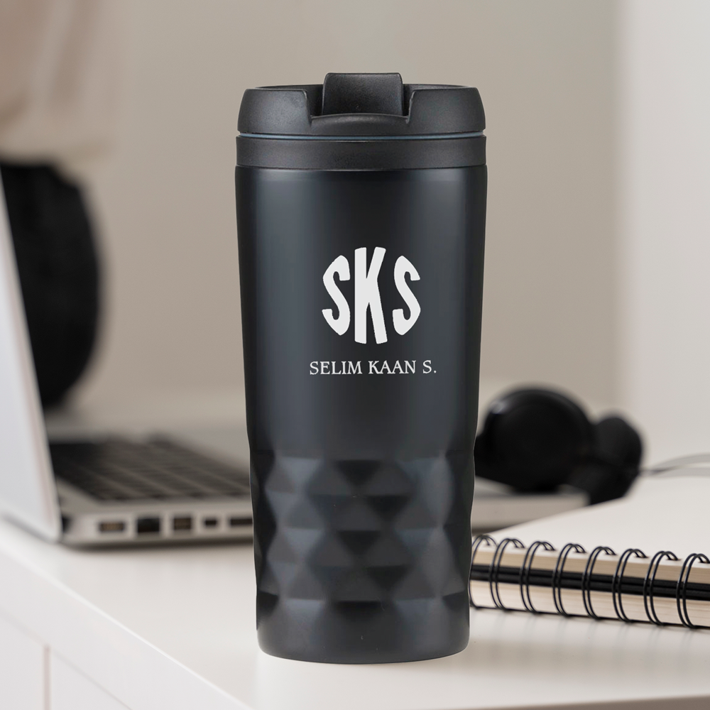 Gepersonaliseerd thermosbeker - Monogram tekst M2